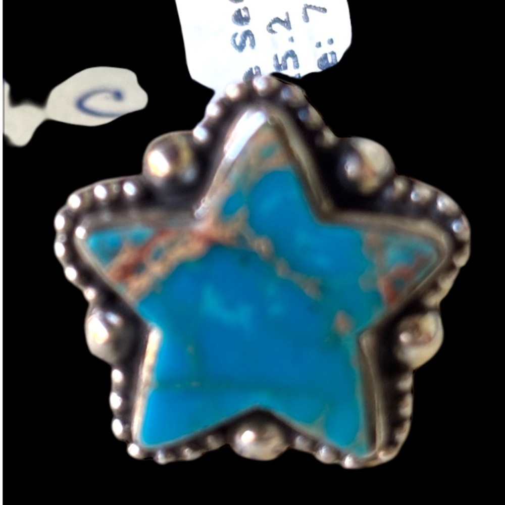 Artisan Crafted 925 Sterling Silver and Blue Sediment Jasper Star Ring 7